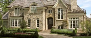 Old, large, stone front house.